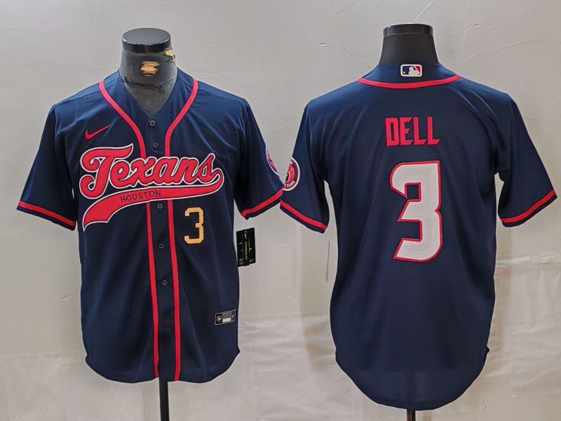 Men Houston Texans #3 Dell Blue Joint Name 2024 Nike Limited NFL Jersey style 2->houston texans->NFL Jersey